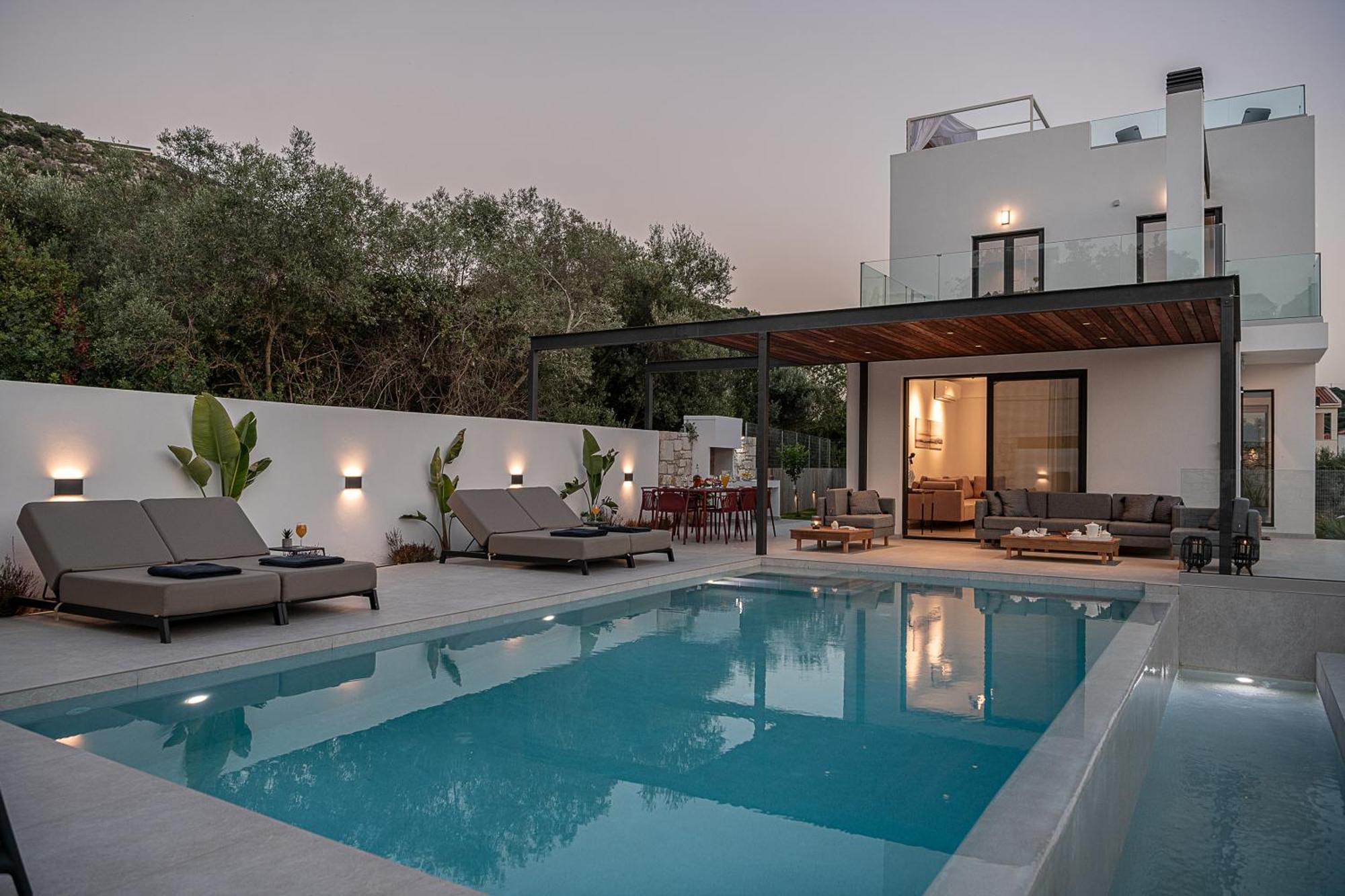 Avrilia Seaside Villa Heated Pool Almirída Luaran gambar