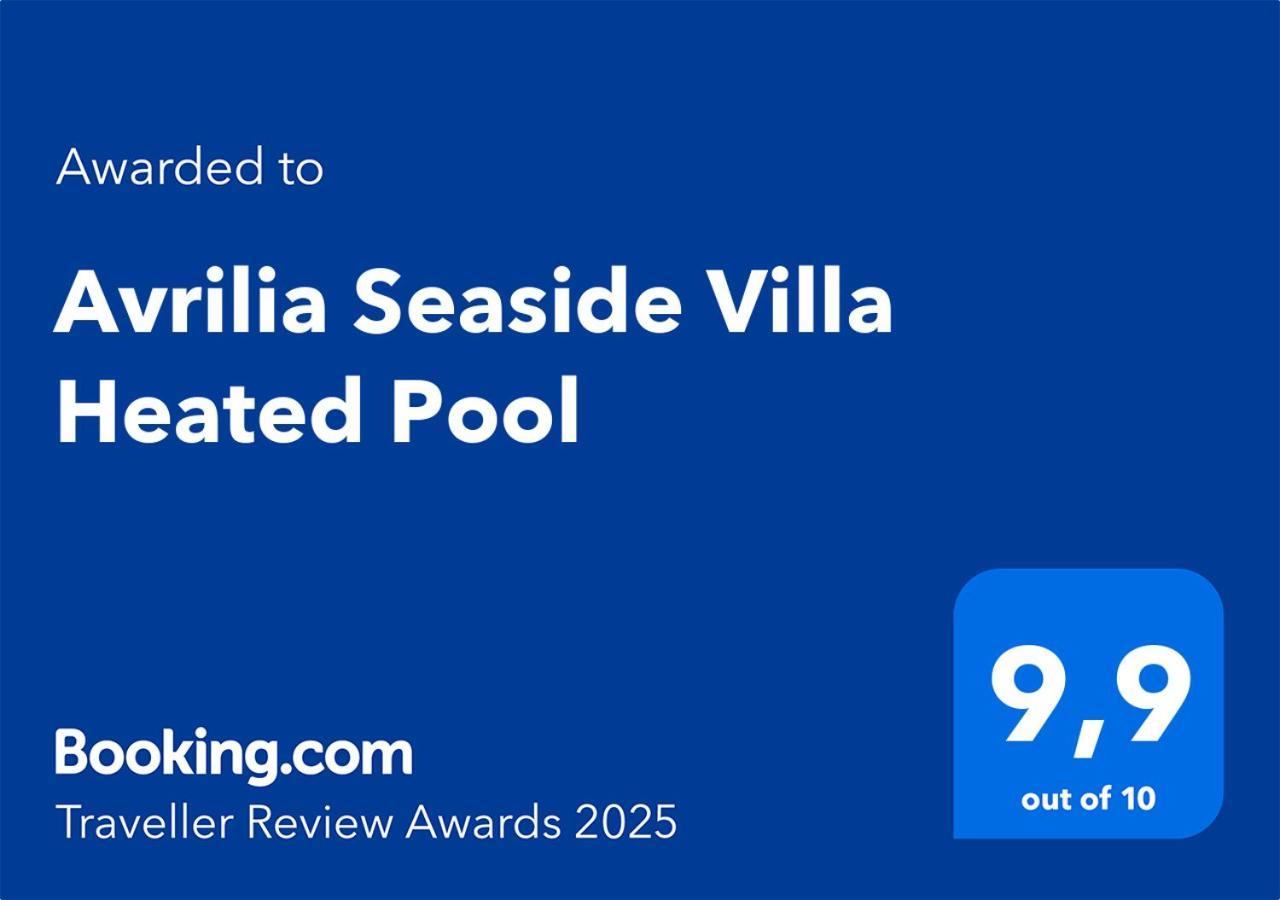 Avrilia Seaside Villa Heated Pool Almirída Luaran gambar